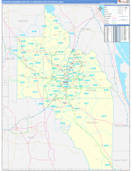 Orlando-Kissimmee-Sanford Basic<br>Wall Map